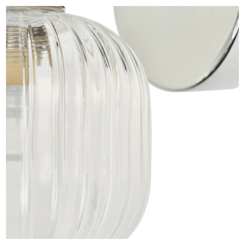 Forum Spa Scala Chrome Ribbed Bathroom Wall Light Close Up