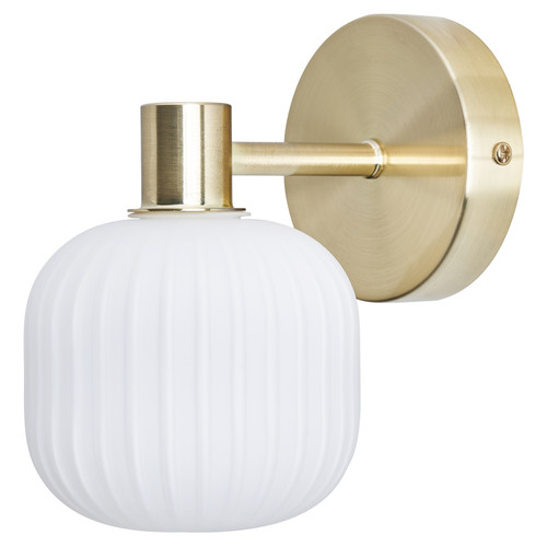 Forum Spa Scala Satin Brass Ribbed Bathroom Wall Light Side View