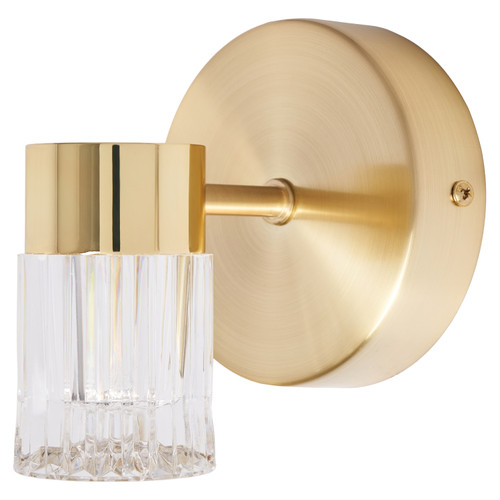 Forum Spa Bizet Satin Brass Adjustable Spot Wall Light Side View