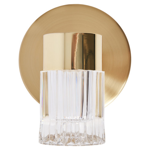 Forum Spa Bizet Satin Brass Adjustable Spot Wall Light Front View