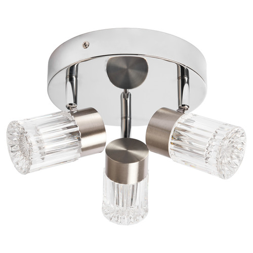 Forum Spa Bizet Chrome 3 Light Adjustable Spot Ceiling Plate Front View