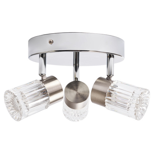 Forum Spa Bizet Chrome 3 Light Adjustable Spot Ceiling Plate Side View