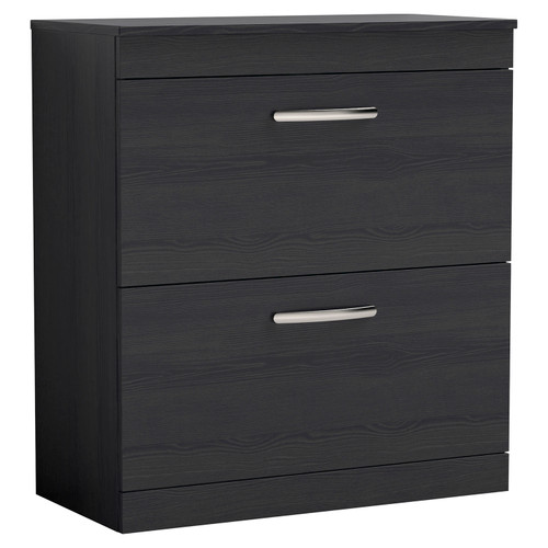 Nuie Athena Charcoal Black 800mm 2 Drawer Vanity Unit with Worktop - ATH054W Main Image