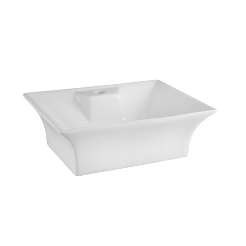 Nuie 480mm x 380mm Rectangular Countertop Basin - NBV005 Left Hand View