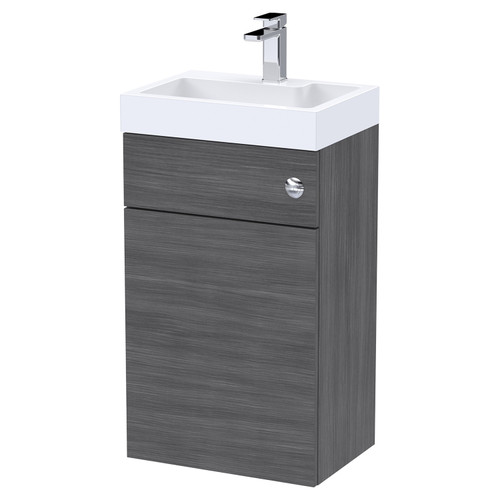 Nuie Athena Anthracite Woodgrain 500mm Combination Vanity Unit with Basin and Cistern - PRC545CB Main Image