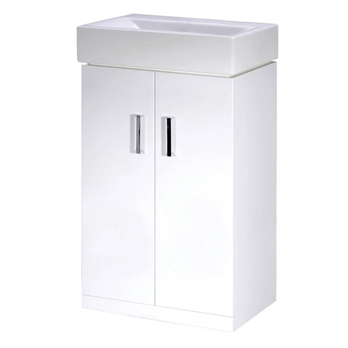 Nuie Gloss White 400mm Cloakroom Vanity Unit and Basin - NVS100 ...