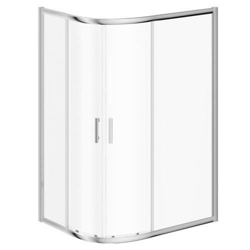 Series 6 Chrome 1200mm X 900mm 2 Door Offset Quadrant Shower Enclosure - Front View