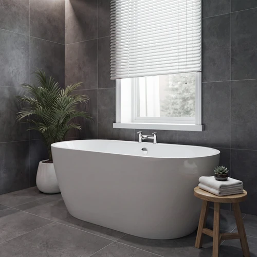 Florence White 1400mm x 745mm Double Ended Freestanding Bath Lifestyle