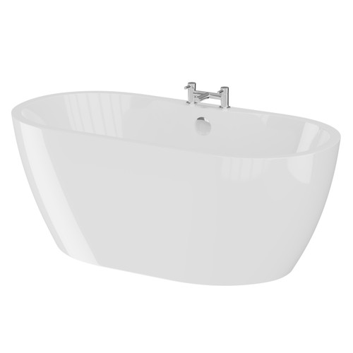Florence White 1400mm x 745mm Double Ended Freestanding Bath Right Hand View