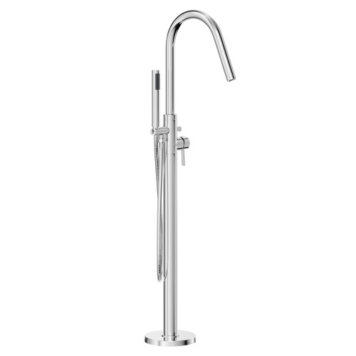 Circo Polished Chrome Freestanding Bath Shower Mixer Tap Left Hand View