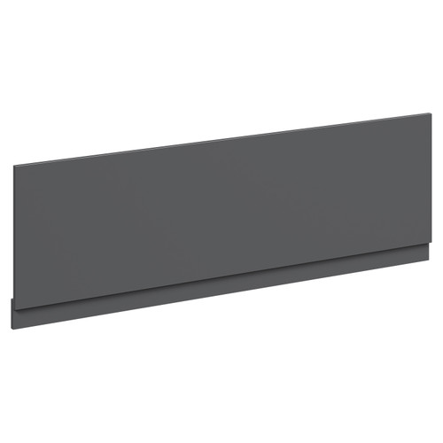 Gloss Grey MDF 1700mm Front Bath Panel with Plinth Left Hand View