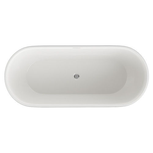 Luxor Black 1650mm x 700mm Double Ended Freestanding Bath View from Top