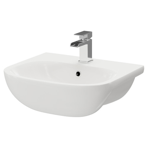 RAK Tonique 520mm Semi Recessed Furniture Basin with 1 Tap Hole Right Hand Side View