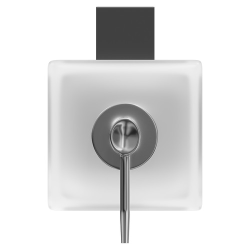 Colore Square Matt Black and Frosted Glass Wall Mounted Liquid Soap Dispenser Top Viewed from Above