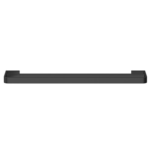 Colore Square Matt Black Wall Mounted Double Towel Rail - Front View