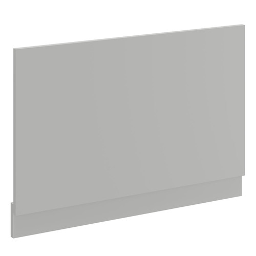 Napoli Gloss Grey Pearl MDF 800mm End Bath Panel with Plinth Left Hand View
