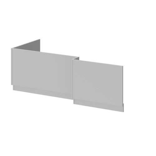 Napoli Gloss Grey Pearl MDF 1700mm L Shaped Front and End Bath Panel Right Hand Side View