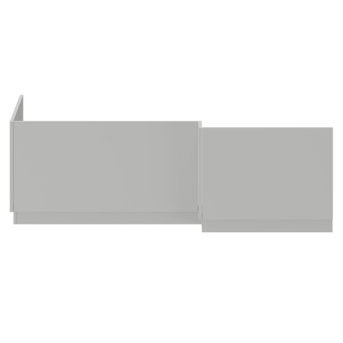 Napoli Gloss Grey Pearl MDF 1700mm L Shaped Front and End Bath Panel Front View
