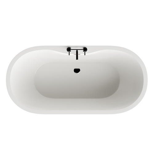Florence Black 1650mm x 750mm Double Ended Freestanding Bath View from Top