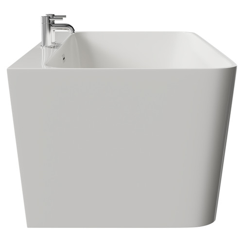 Palermo 1500mm x 740mm Square Double Ended Freestanding Back to Wall Bath Side View