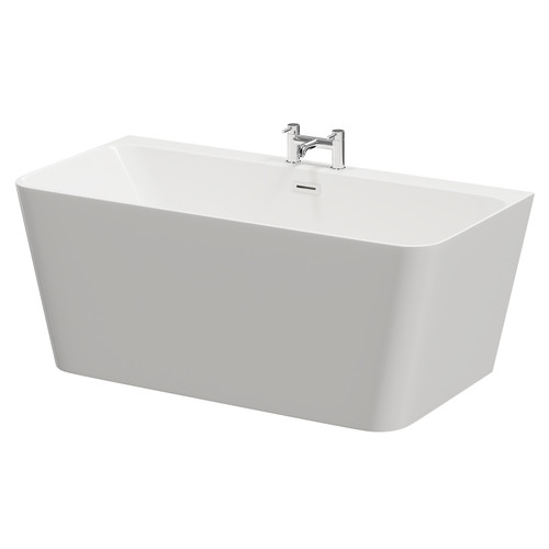 Palermo 1500mm x 740mm Square Double Ended Freestanding Back to Wall Bath Right Hand View