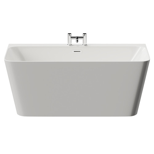 Palermo 1500mm x 740mm Square Double Ended Freestanding Back to Wall Bath Front View