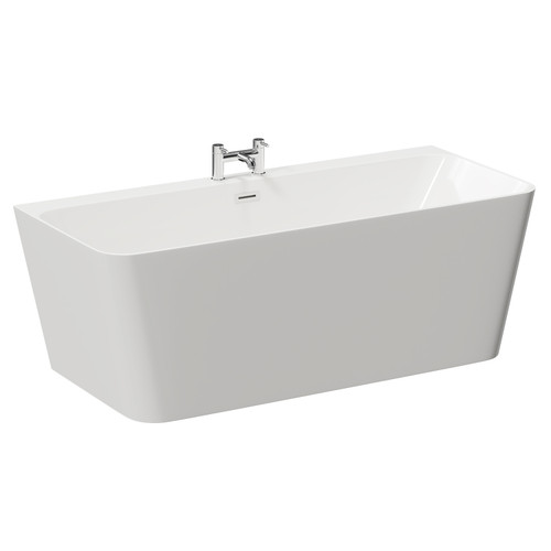 Palermo 1700mm x 740mm Square Double Ended Freestanding Back to Wall Bath Left Hand View