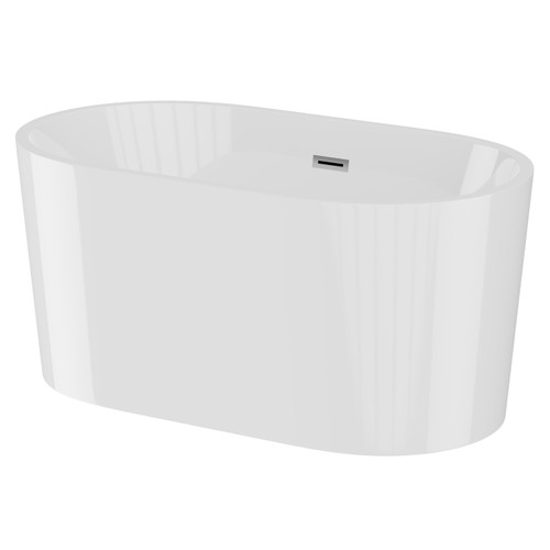 Genoa Gloss White 1690mm x 800mm Double Ended Freestanding Bath with Waste Right Hand View
