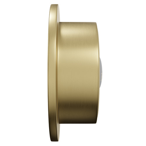 Colore Round Brushed Brass Traditional Dual Flush Push Button - Side View