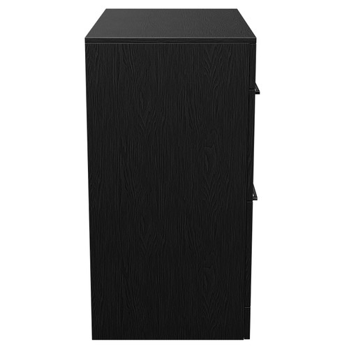 Napoli Nero Oak 800mm Floor Standing Vanity Unit for Countertop Basins with 2 Drawers and Polished Chrome Handles Side View