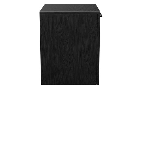 Napoli Nero Oak 500mm Wall Mounted Vanity Unit for Countertop Basins with Single Drawer and Polished Chrome Handle Side View