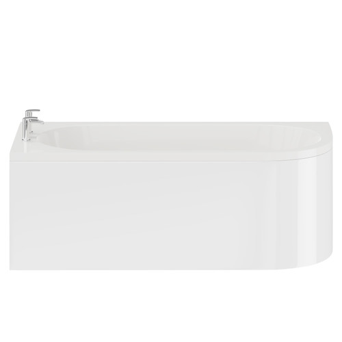 Arc 1700mm x 750mm Left Hand Curved Shower Bath and Front Bath Panel Front View