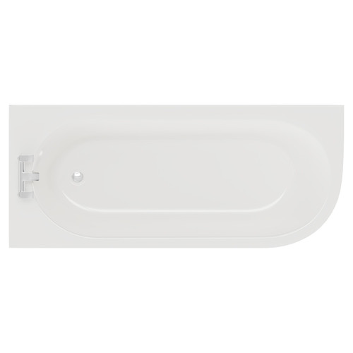 Arc 1700mm x 750mm Left Hand Curved Shower Bath and Front Bath Panel View from Above