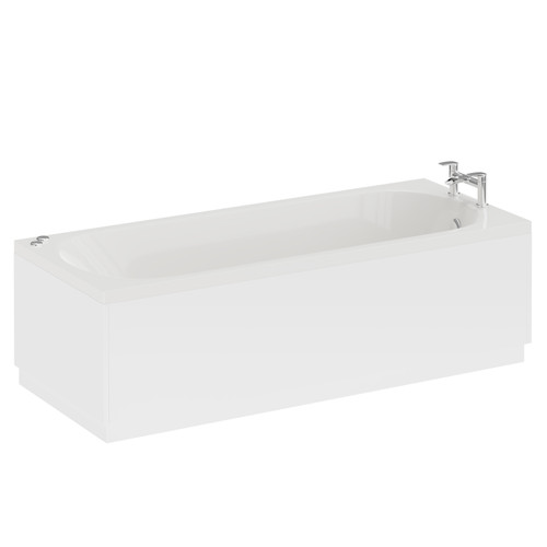 Compact 1600mm x 700mm 12 Jet Chrome V-Tec Single Ended Whirlpool Bath Left Hand View