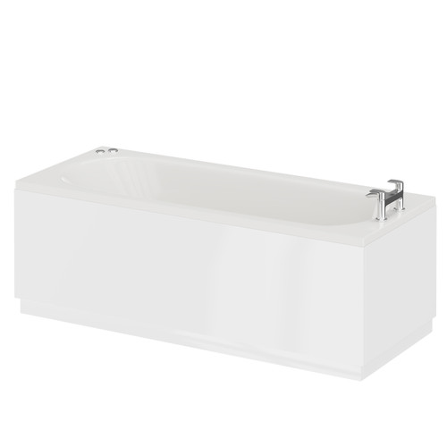 Monte Carlo 1700mm x 700mm 12 Jet Chrome V-Tec Textured Base Anti Slip Single Ended Whirlpool Bath Right Hand View