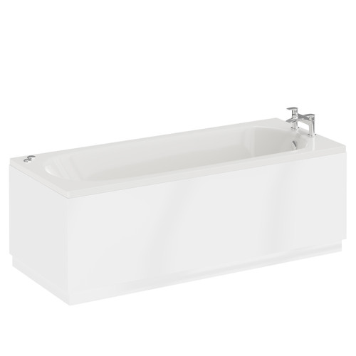 Monte Carlo 1700mm x 700mm 12 Jet Chrome V-Tec Textured Base Anti Slip Single Ended Whirlpool Bath Left Hand View