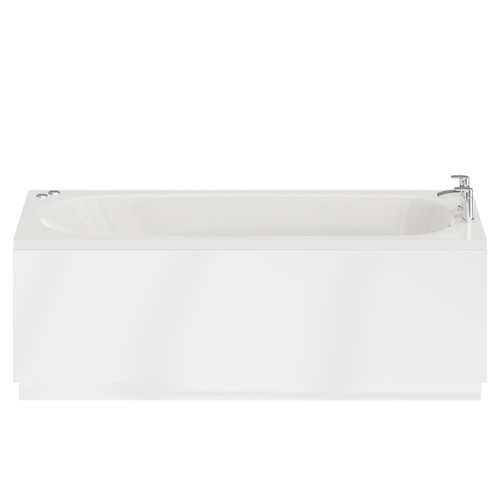 Monte Carlo 1700mm x 700mm 6 Jet Chrome V-Tec Textured Base Anti Slip Single Ended Whirlpool Bath Front View