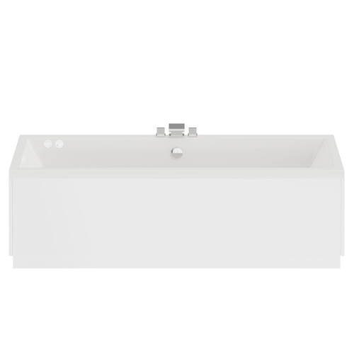 Slim Edge 1800mm x 800mm 12 Jet Chrome Flat Jet Double Ended Whirlpool Bath Front View