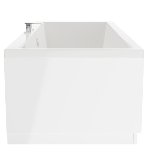 Slim Edge 1800mm x 800mm 12 Jet Chrome Flat Jet Double Ended Whirlpool Bath Side View