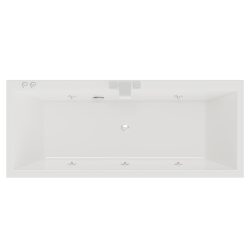 Slim Edge 1700mm x 700mm 6 Jet Chrome V-Tec Double Ended Whirlpool Bath View from Above