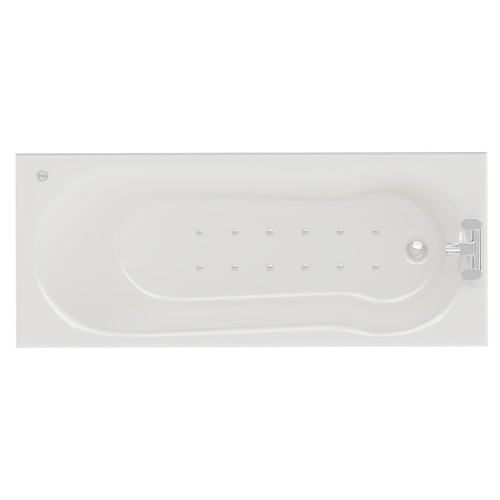 Keyhole 1700mm x 800mm 12 Jet Chrome Easifit Single Ended Spa Shower Bath View from Above