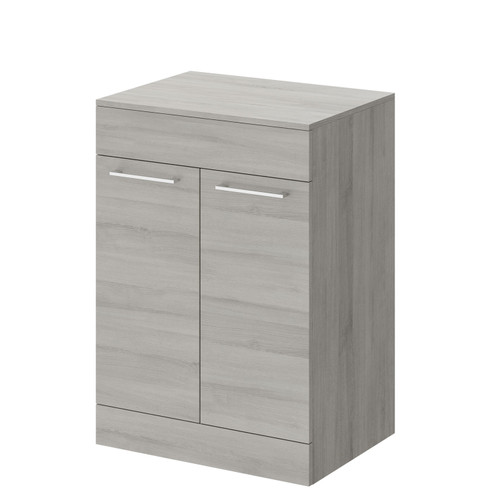 Napoli Molina Ash 600mm Floor Standing Vanity Unit for Countertop Basins with 2 Doors and Polished Chrome Handles Right Hand Side View