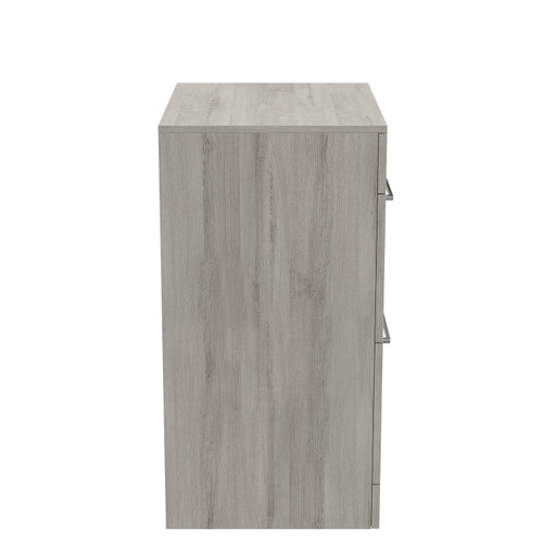 Napoli Molina Ash 600mm Floor Standing Vanity Unit for Countertop Basins with 2 Drawers and Polished Chrome Handles Side on View