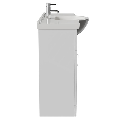 Alexander James Gloss White 1200mm 3 Door Vanity Unit Side View
