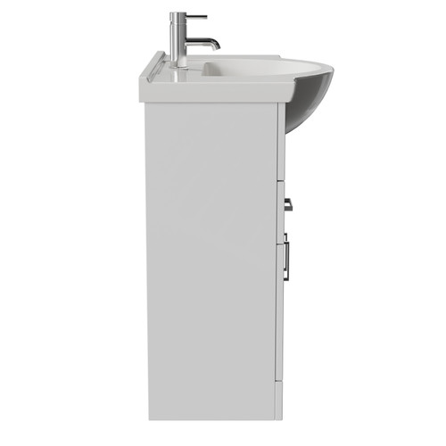Alexander James Gloss White 850mm 3 Door Vanity Unit Side View