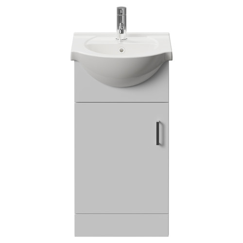 Alexander James Gloss White 450mm Single Door Vanity Unit Front View