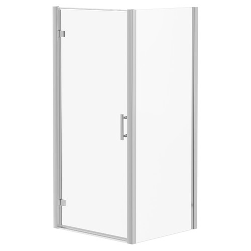 Series 6 Chrome 900mm x 800mm Hinged Door Shower Enclosure Right Hand View