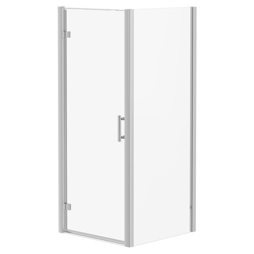 Series 6 Chrome 800mm x 800mm Hinged Door Shower Enclosure Right Hand View