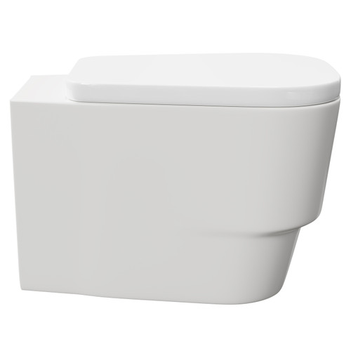 Club Wall Hung Toilet Pan With Soft Close Toilet Seat - Side View