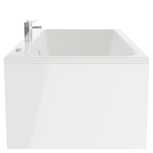 Verna 1800mm x 900mm 6 Jet Chrome V-Tec Double Ended Whirlpool Bath Side View